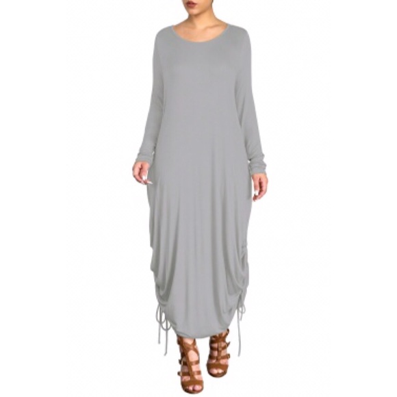 Women’s Grey Jersey Maxi Dress - Picture 1 of 3